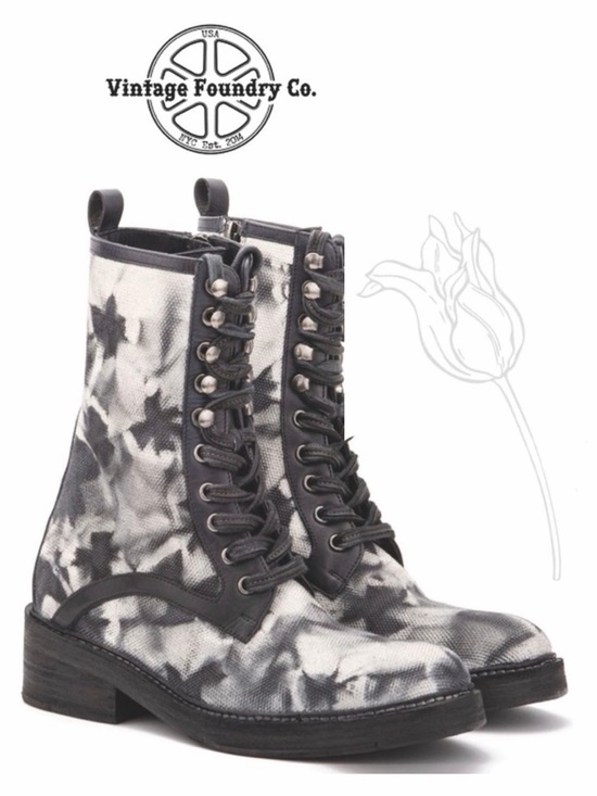 VINTAGE FOUNDRY Shoes - Vintage Foundry Monaris Abstract Tie-Dye Lace Up Boots